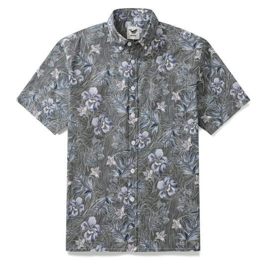 Hawaiian Shirts For Men 1920s Vintage Cotton Misty Garden Short Sleeve Aloha Shirt