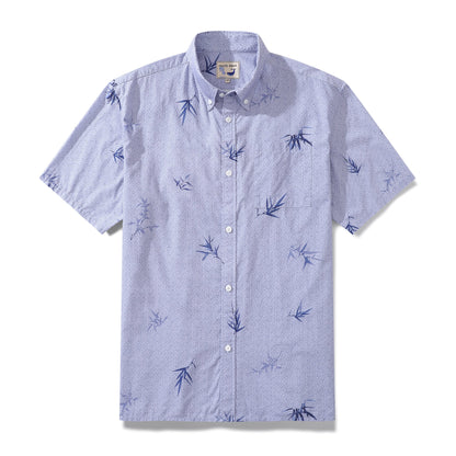 Hawaiian Shirts For Men Vintage Cotton Button Down Abundant Bamboo Ambiance Short Sleeve Aloha Shirt