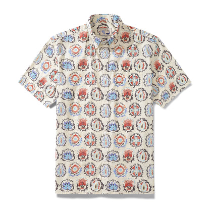 Men's Hawaiian Shirt Glamorous Market Print Cotton Button-down Short Sleeve Aloha Shirt