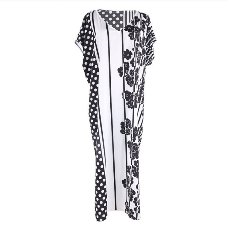 Polyester Irregular Print Beach Dress ¨C Sun Protection Bikini Cover-Up, Vacation Kimono for Women