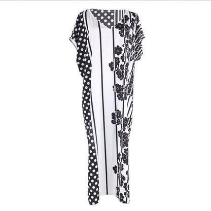 Polyester Irregular Print Beach Dress ¨C Sun Protection Bikini Cover-Up, Vacation Kimono for Women