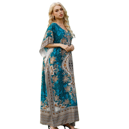 Women's Middle East Plus Size Loose Robe Seaside Resort Dress