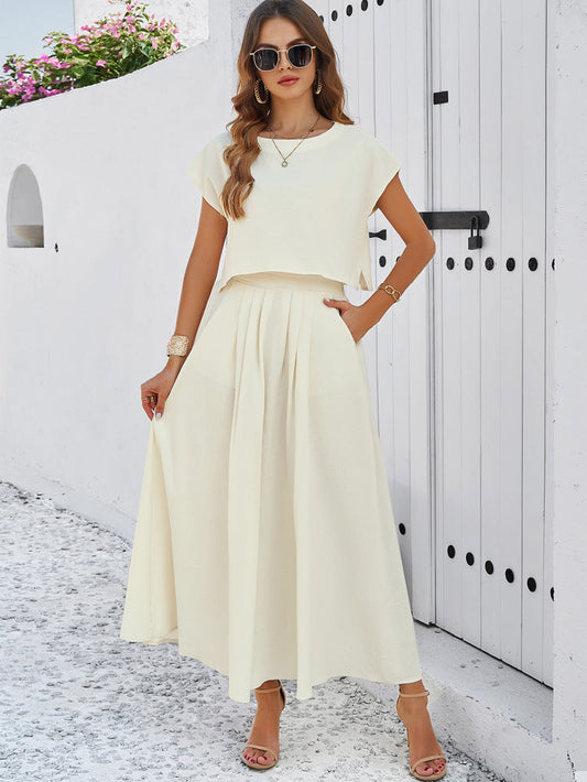 Casual solid color vest dress