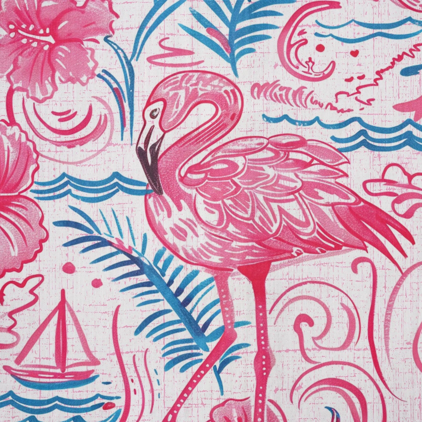Flamingo LeosWare® Men's Hawaiian Shirt Short Sleeve Button-up 100% Cotton Aloha Coastal Whisked Powder