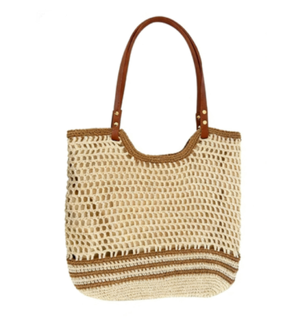 Vacation Shoulder Tote – Bohemian Hollow-Out Woven Bag, Large Beach Purse, Versatile Casual Carryall