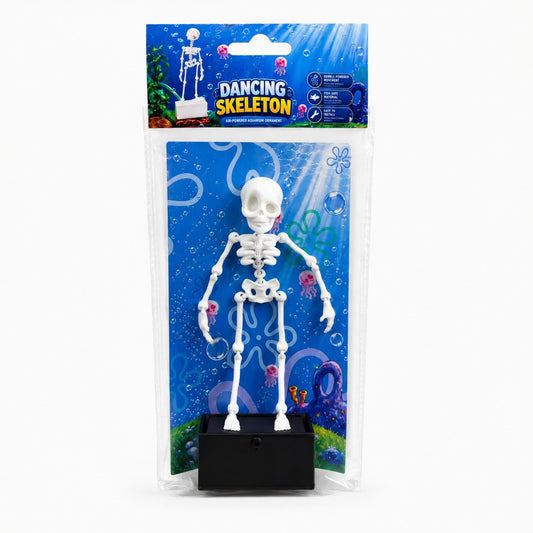 Dancing Skeleton Aquarium Ornament | Self-Balancing Floating Skeleton Decoration for Fish Tank | Unique 3D Printed Aquarium Decor | Safe for Freshwater & Saltwater Tanks | Black