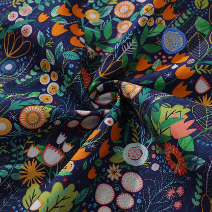 Floral Hawaiian Shirt For Men Button-down Short Sleeve 100% Cotton Shirt