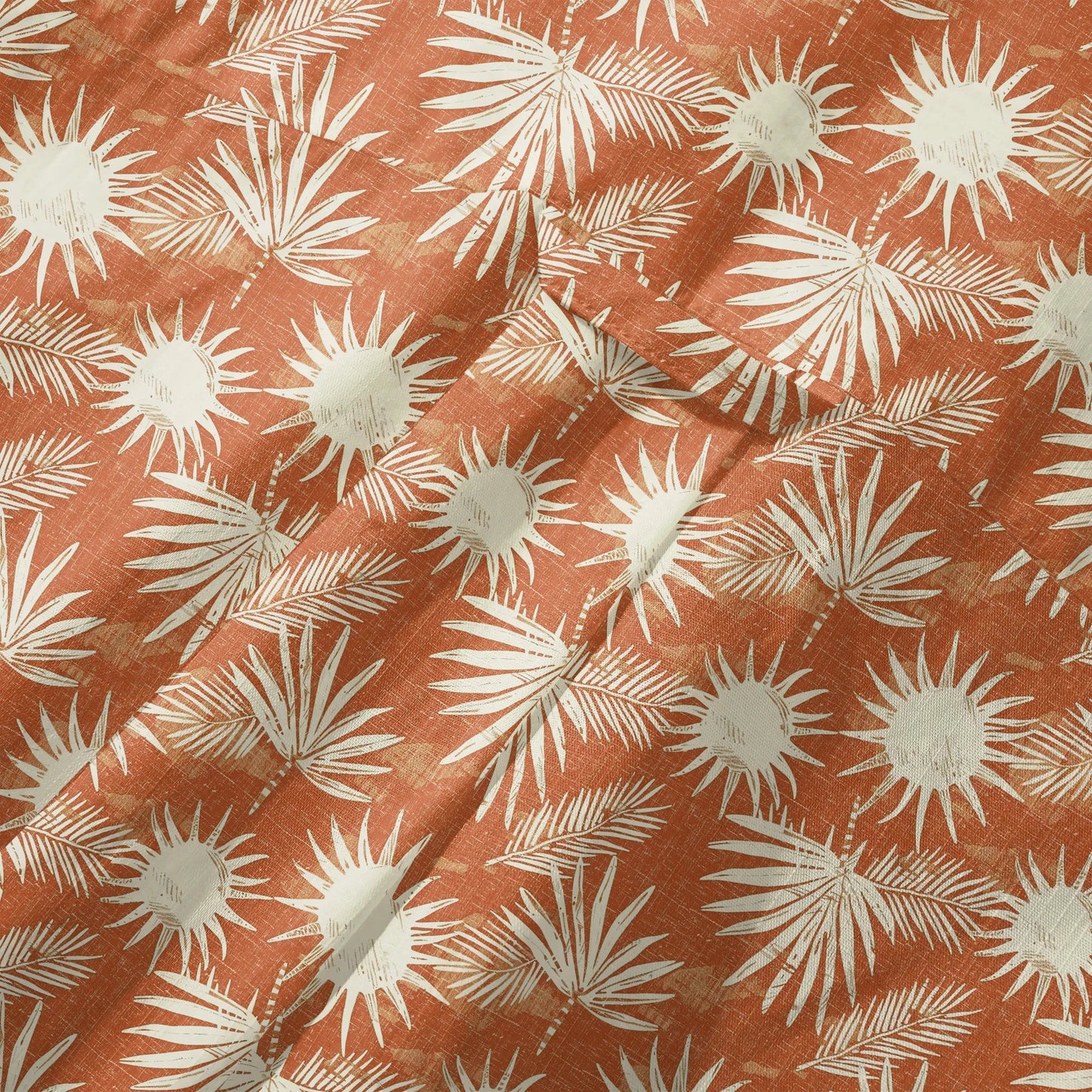 LeosWare® Men's Hawaiian Shirt Short Sleeve Button-up 100% Cotton Orange Aloha Orange Brown Coconut Shadow