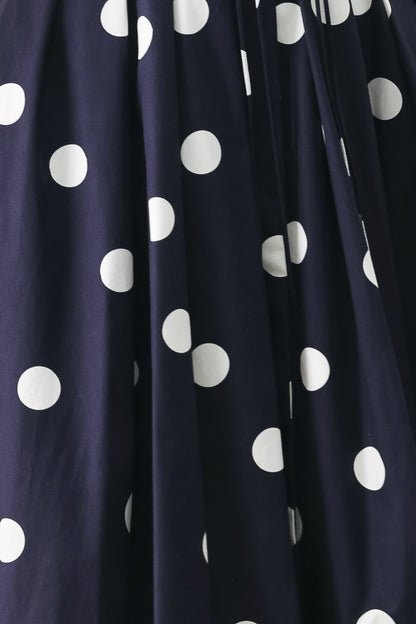 BLUE MOON DOT WOVEN MIDI DRESS