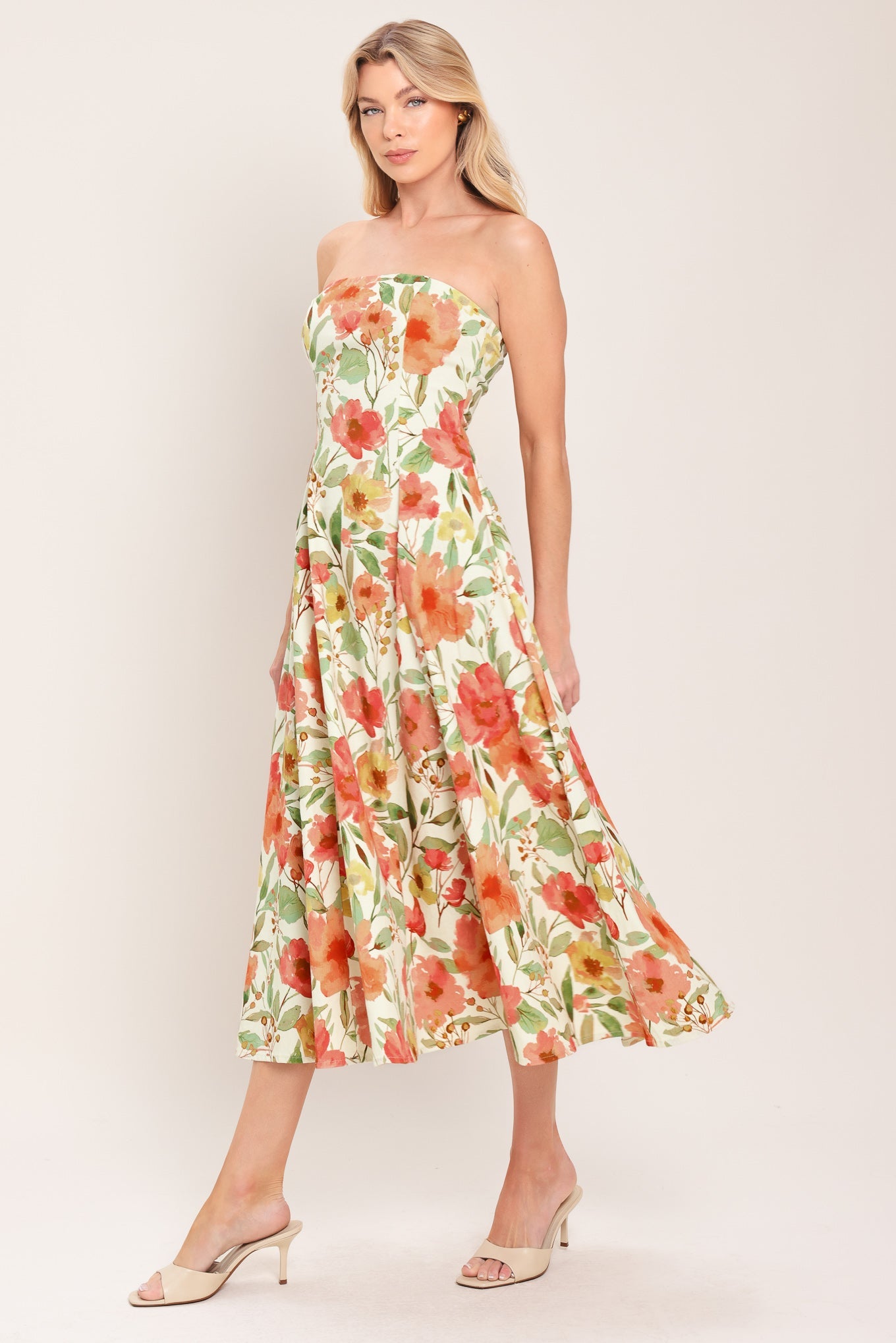 FLORAL DAYDREAM WOVEN MIDI DRESS