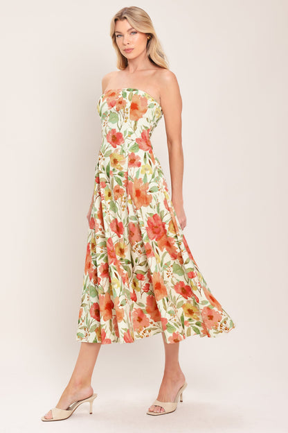 FLORAL DAYDREAM WOVEN MIDI DRESS