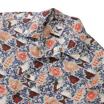 Hawaiian Shirt For Cookies and Semla Fika By Wipada Kulenkampff Shirt Camp Collar 100% Cotton