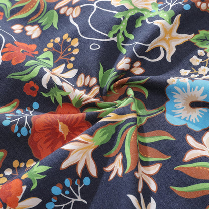 Men's Hawaiian Shirt Treasure Garden Print 1940s Vintage Short Sleeve Aloha Shirt