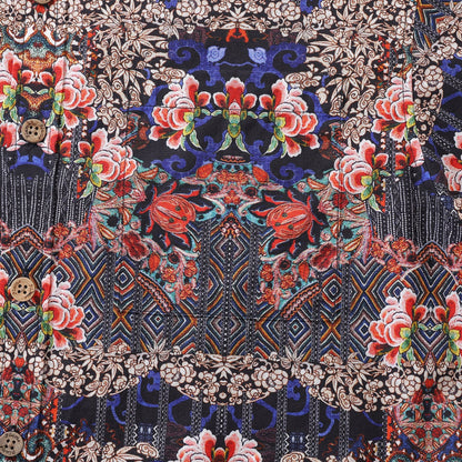 Men's Hawaiian Shirt Blossoms of Antiquity Print 1940s Vintage Short Sleeve Aloha Shirt