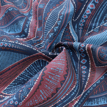 1970s Vintage Men's Hawaiian Shirt Abstract City Print Button-down Short Sleeve Aloha Shirt