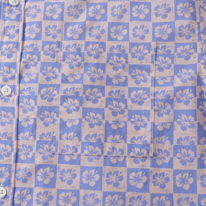 Hawaiian Shirts For Men Retro Hibiscus Print 100% Cotton Short Sleeve