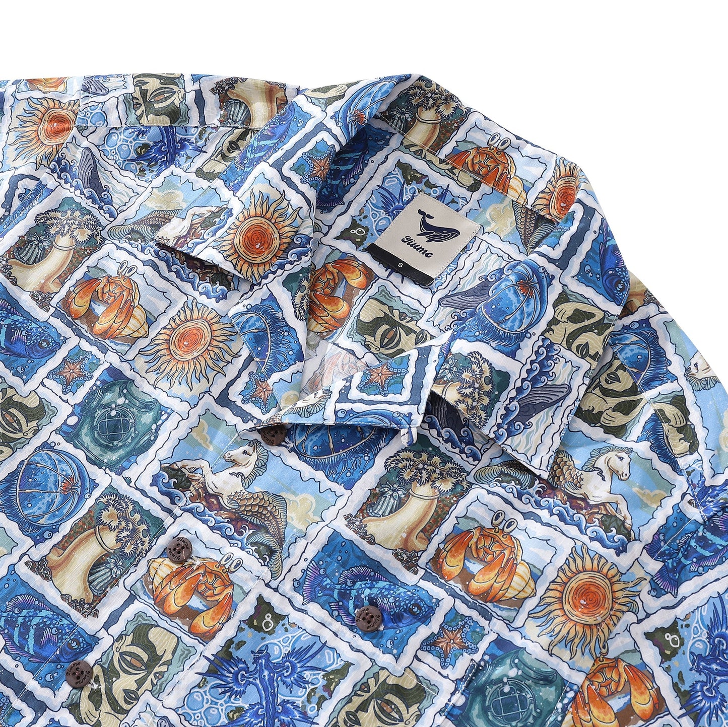 Hawaiian Shirt For Men 1940s Vintage Shirt Camp Collar 100% Cotton