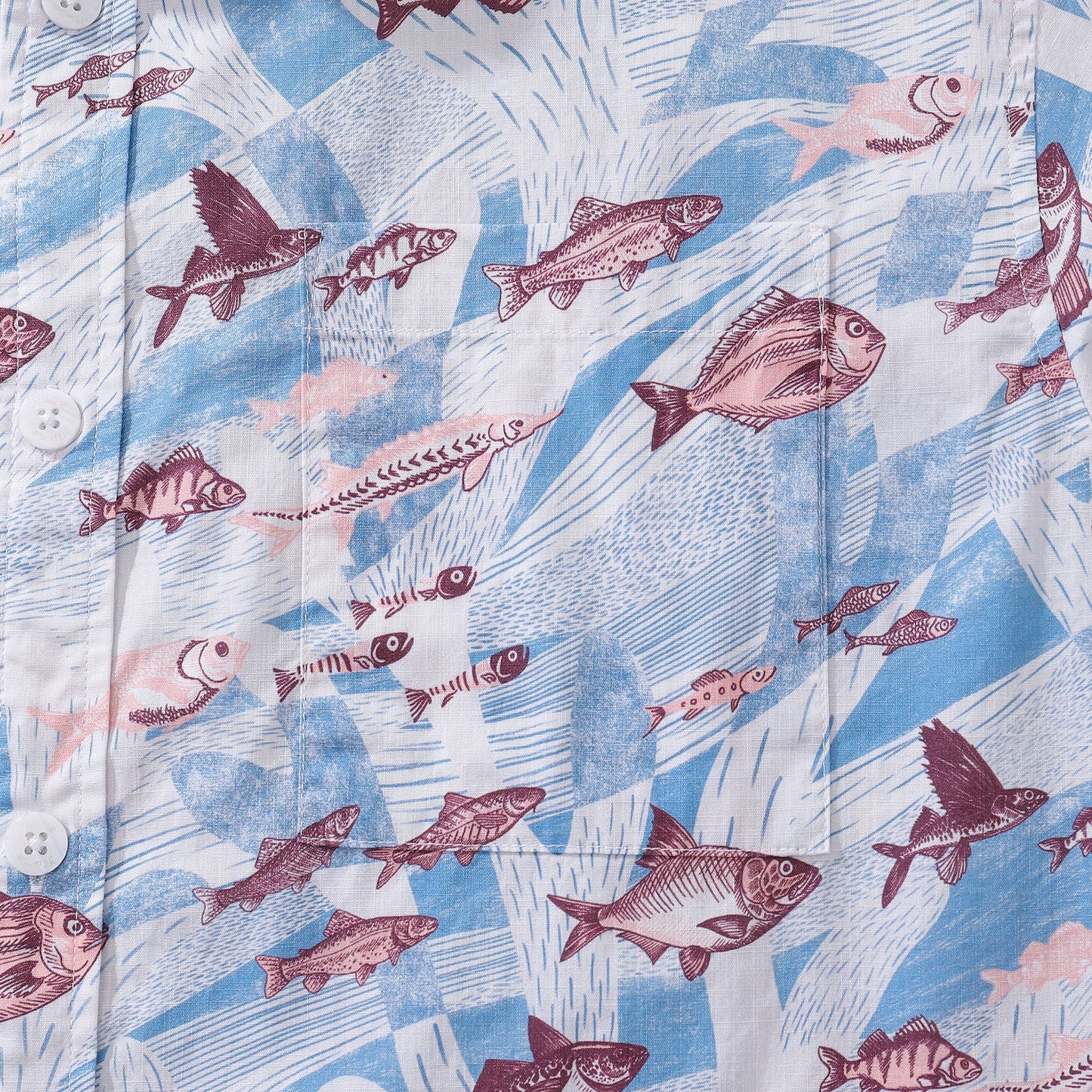 Hawaiian Shirts for Men Coral and Fish Print 100% Cotton
