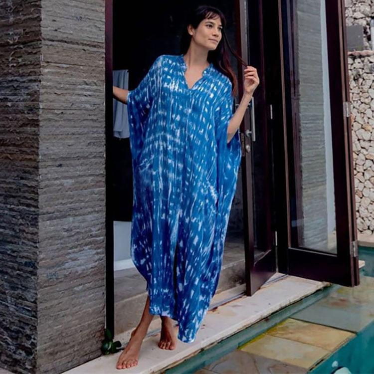 Black & Brown Striped Beach Robe ¨C Sexy Single-Breasted Bikini Cover-Up, Vacation Kimono