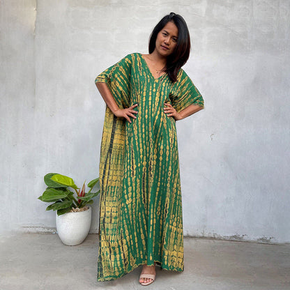 Cotton Ombre Beach Robe ¨C Loose Striped Bikini Cover-Up Dress, Vacation Maxi Kimono
