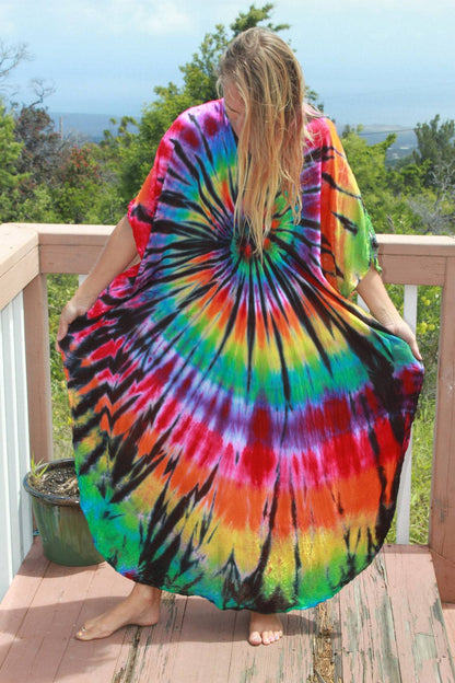 Cotton Ombre Beach Robe ¨C Loose Striped Bikini Cover-Up Dress, Vacation Maxi Kimono