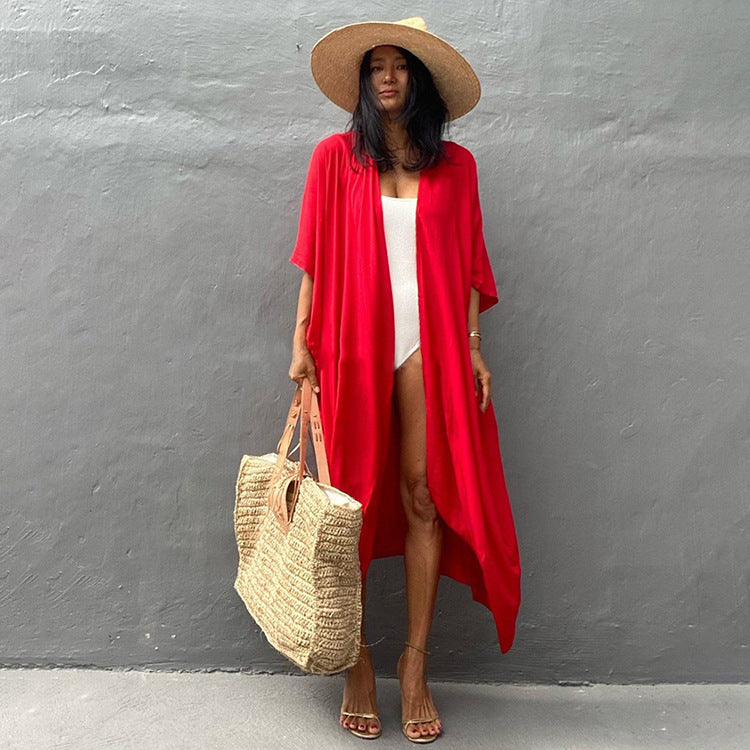 Open-Front Beach Bikini Cardigan ¨C Women¡¯s Vacation Swimsuit Cover-Up, Sun Protection Outerwear