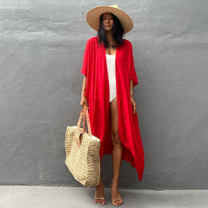 Open-Front Beach Bikini Cardigan ¨C Women¡¯s Vacation Swimsuit Cover-Up, Sun Protection Outerwear