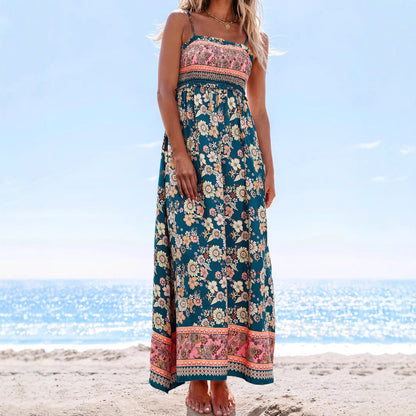 Women's Vacation Casual Printed Suspender Dress