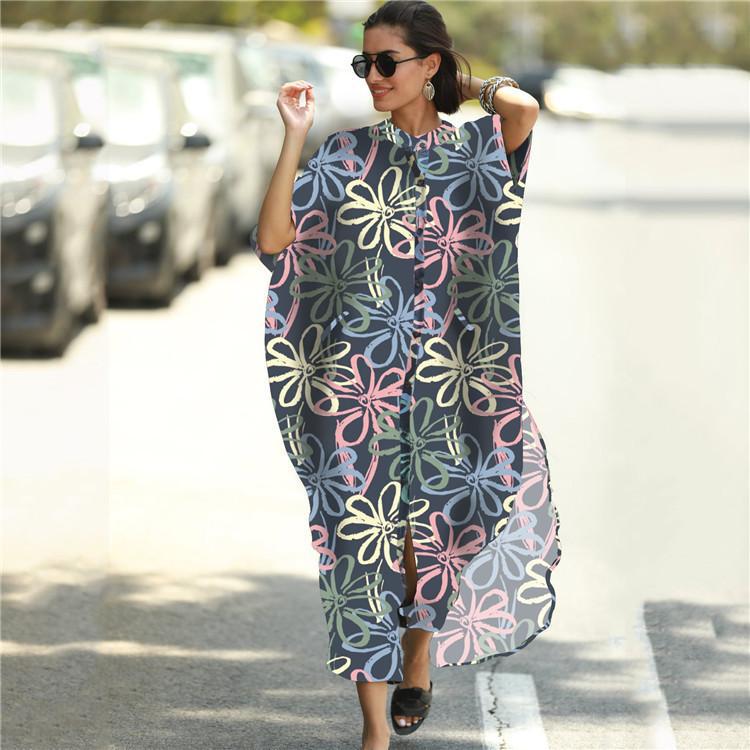 Black & Brown Striped Beach Robe ¨C Sexy Single-Breasted Bikini Cover-Up, Vacation Kimono