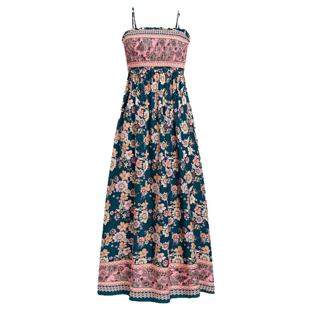 Women's Vacation Casual Printed Suspender Dress