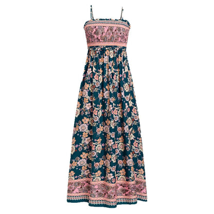 Women's Vacation Casual Printed Suspender Dress