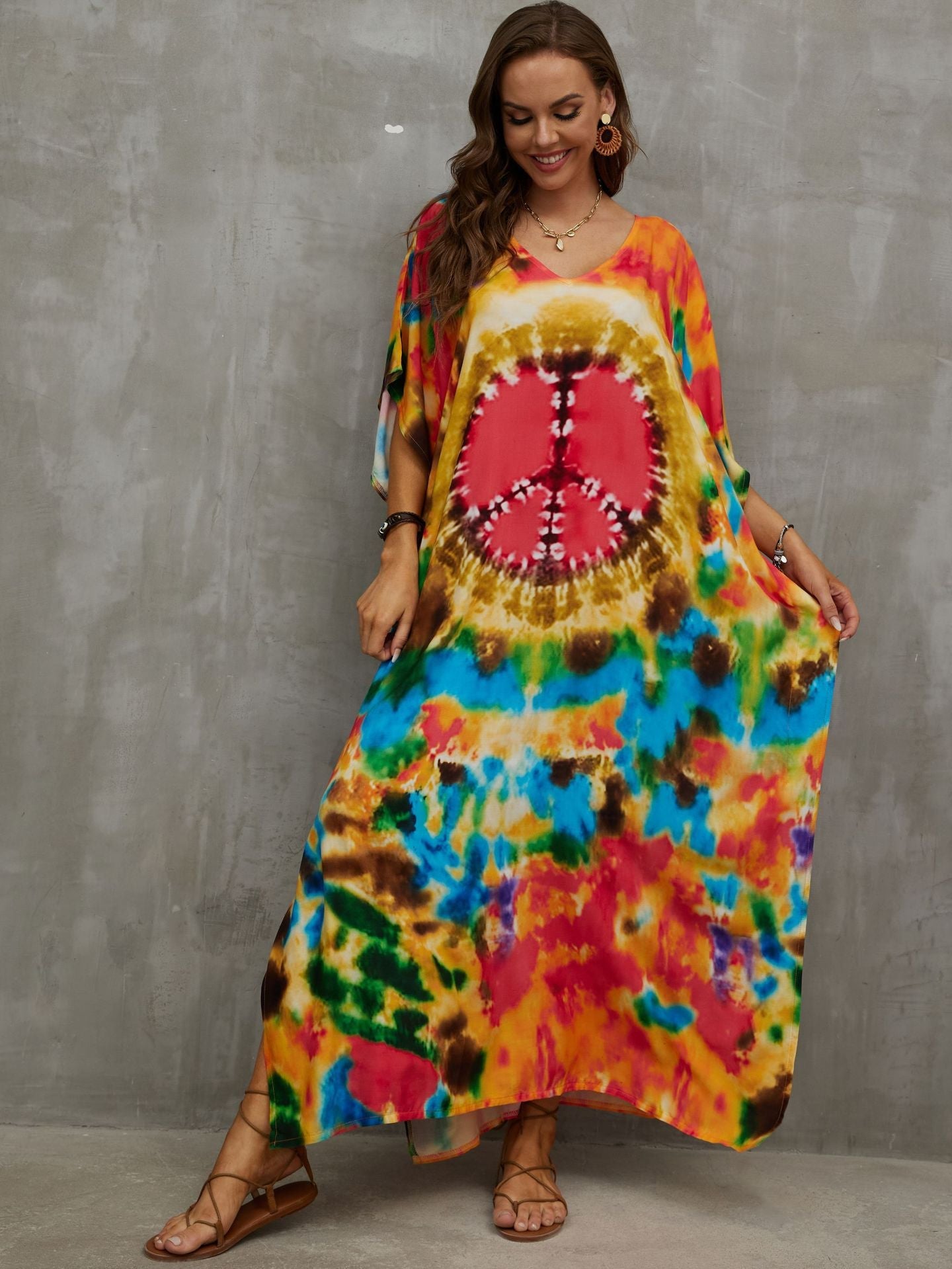 Rayon Engineered-Print Beach Robe ¨C Vacation Bikini Cover-Up, Women¡¯s Swimsuit Outerwear