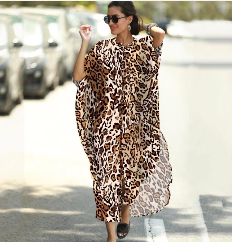 Black & Brown Striped Beach Robe ¨C Sexy Single-Breasted Bikini Cover-Up, Vacation Kimono