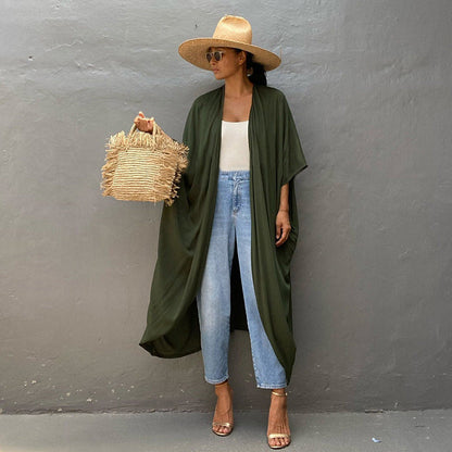Open-Front Beach Bikini Cardigan ¨C Women¡¯s Vacation Swimsuit Cover-Up, Sun Protection Outerwear