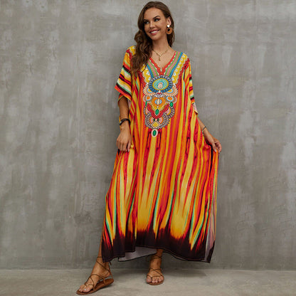 Rayon Engineered-Print Beach Robe ¨C Vacation Bikini Cover-Up, Women¡¯s Swimsuit Outerwear