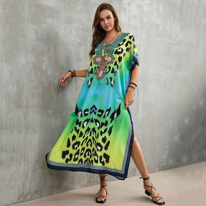 Tie-Strap Beach Cover-Up Dress ¨C Vacation Kimono Robe Maxi