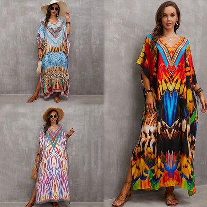 Rayon Engineered-Print Beach Robe ¨C Vacation Bikini Cover-Up, Women¡¯s Swimsuit Outerwear