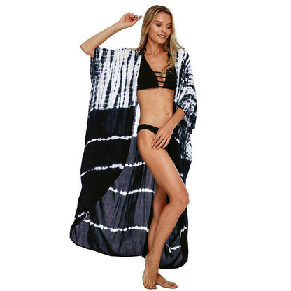 Women¡¯s Rayon Tie-Dye Beach Cover-Up ¨C Vacation Bikini Kimono, Sun Protection Swimsuit Outerwear