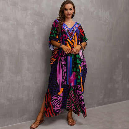 Rayon Engineered-Print Beach Robe ¨C Vacation Bikini Cover-Up, Women¡¯s Swimsuit Outerwear