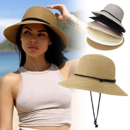 Fashion Korean Version Women's Beach Summer Sun Hat Travel Breathable Beach Sunshade Sun Hat Dome Basin Hat