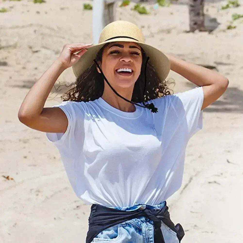 Fashion Korean Version Women's Beach Summer Sun Hat Travel Breathable Beach Sunshade Sun Hat Dome Basin Hat