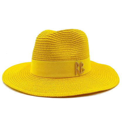 Straw summer hat French elegant ladies seaside travel sun hat Hepburn style wide brim hat  햇빛가리개 모자 모자