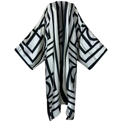 Kimono Robe – Midnight Maze Floral Beach Cover Up