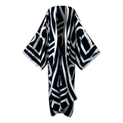 Kimono Robe – Midnight Maze Floral Beach Cover Up