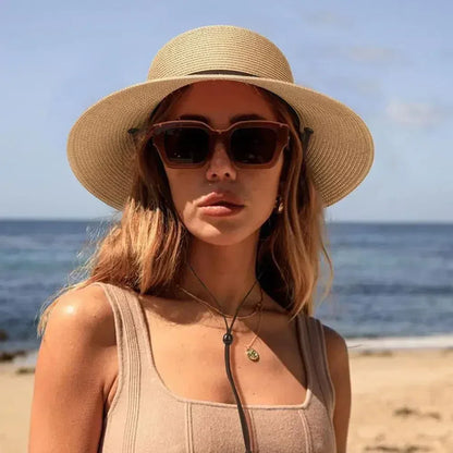 Fashion Korean Version Women's Beach Summer Sun Hat Travel Breathable Beach Sunshade Sun Hat Dome Basin Hat