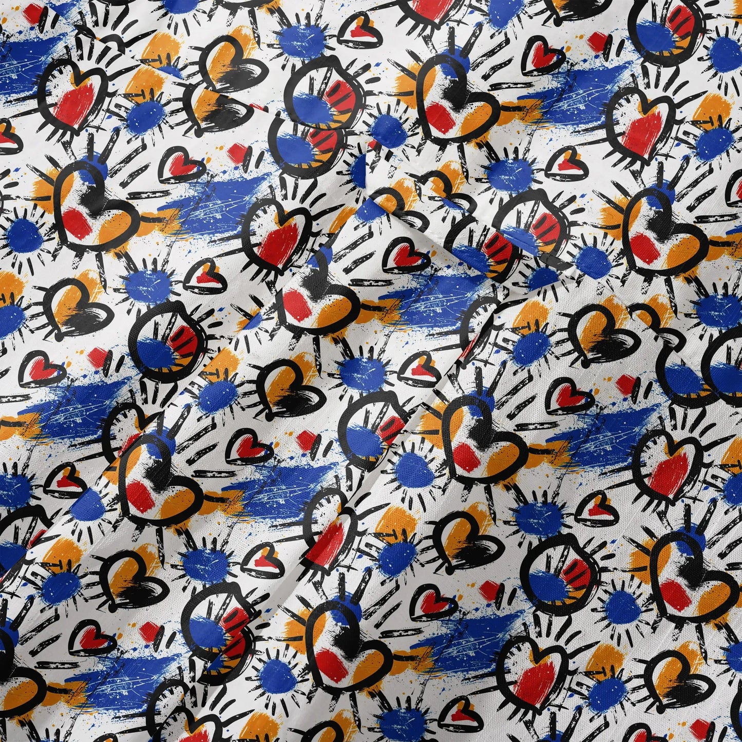 LeosWare® Men's Hawaiian Shirt Short Sleeve Button-up 100% Cotton White Aloha Color Clash Heart Mango