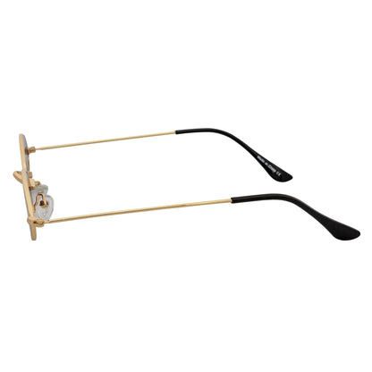 BECK - Retro Modern Small Metal Round Oval 90s Gold Sunglasses Smoke Lens