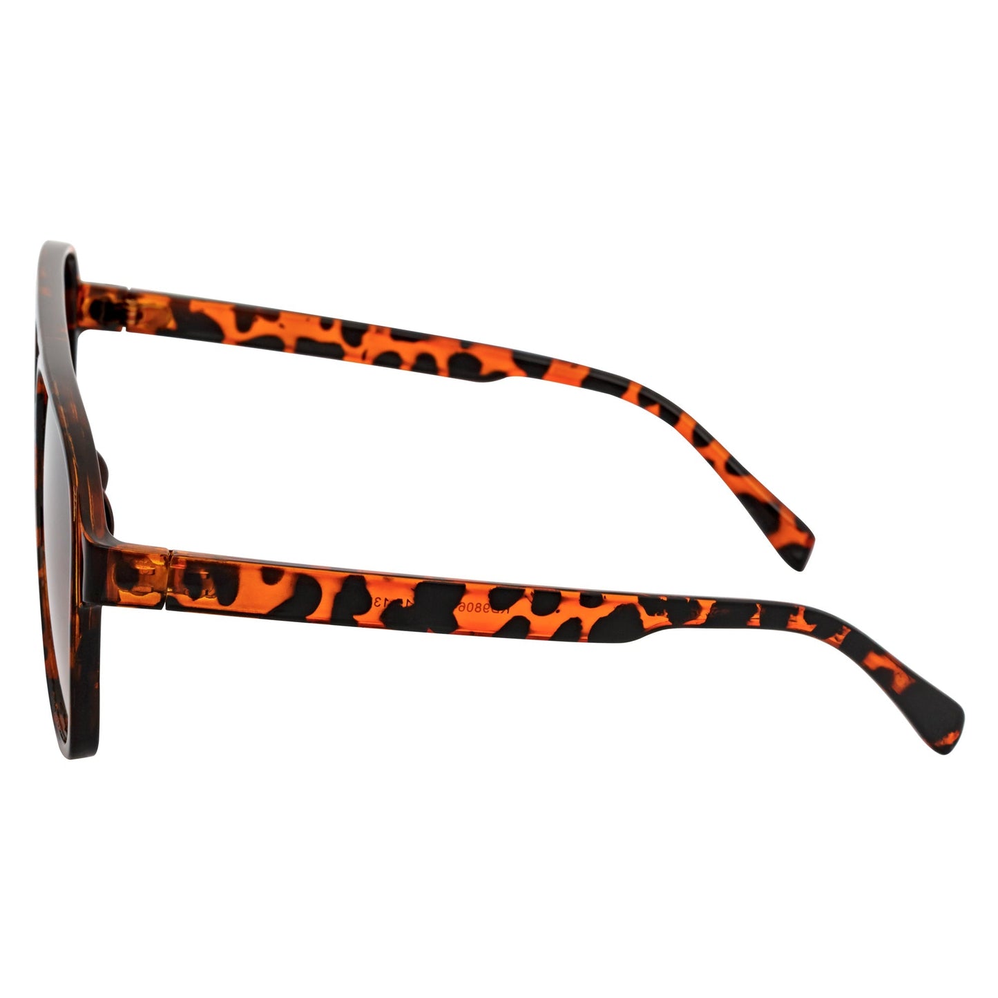 BRASCO - Classic Plastic Teardrop Aviator Tortoise Sunglasses Amber Fade Lens