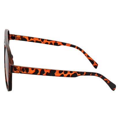 BRASCO - Classic Plastic Teardrop Aviator Tortoise Sunglasses Amber Fade Lens