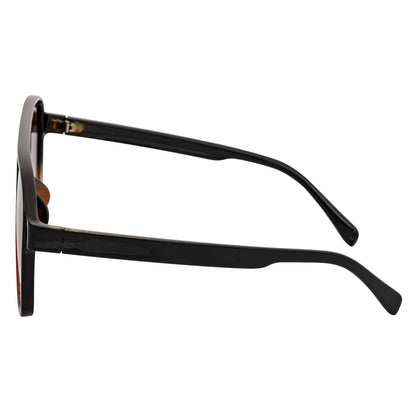 BRASCO - Classic Teardrop Aviator Black-Tortoise Sunglasses Amber Fade